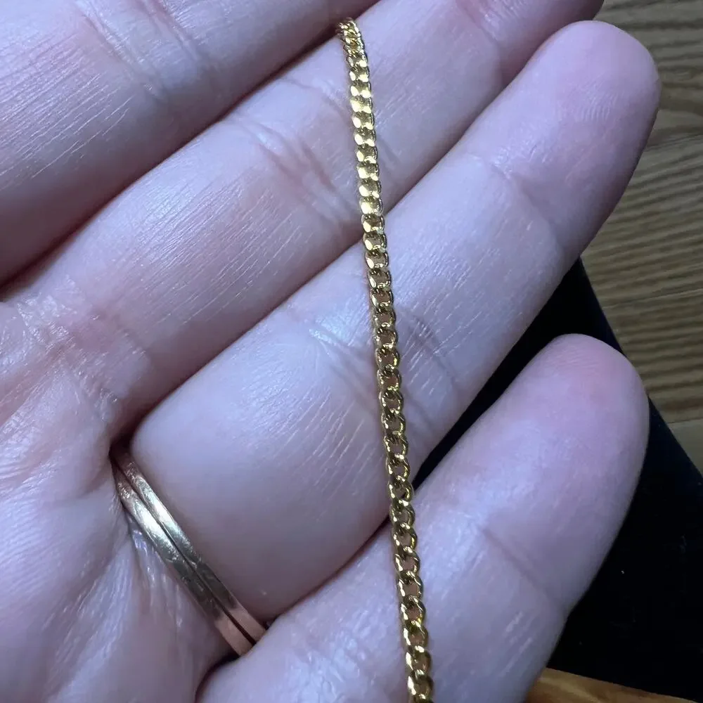 Vintage NOS Gold Tone‎ Chain Necklace 23 Inch Thin Delicate Chain